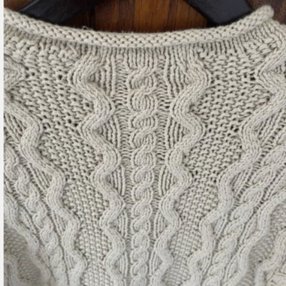 Vintage Eddie Bauer Cotton Cream Mock Neck Sweater Size S/P Like New - Picture 2 of 5